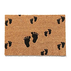 Coir Heart Rug and Door Mat - Brown and Red