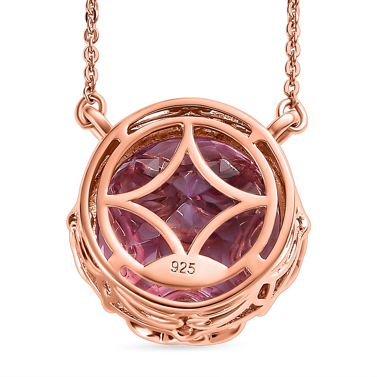 Ultimate Rose De France Amethyst Necklace (Size - 20) in 18K Rose Gold Vermeil Plated Sterling Silver 11.57 Ct