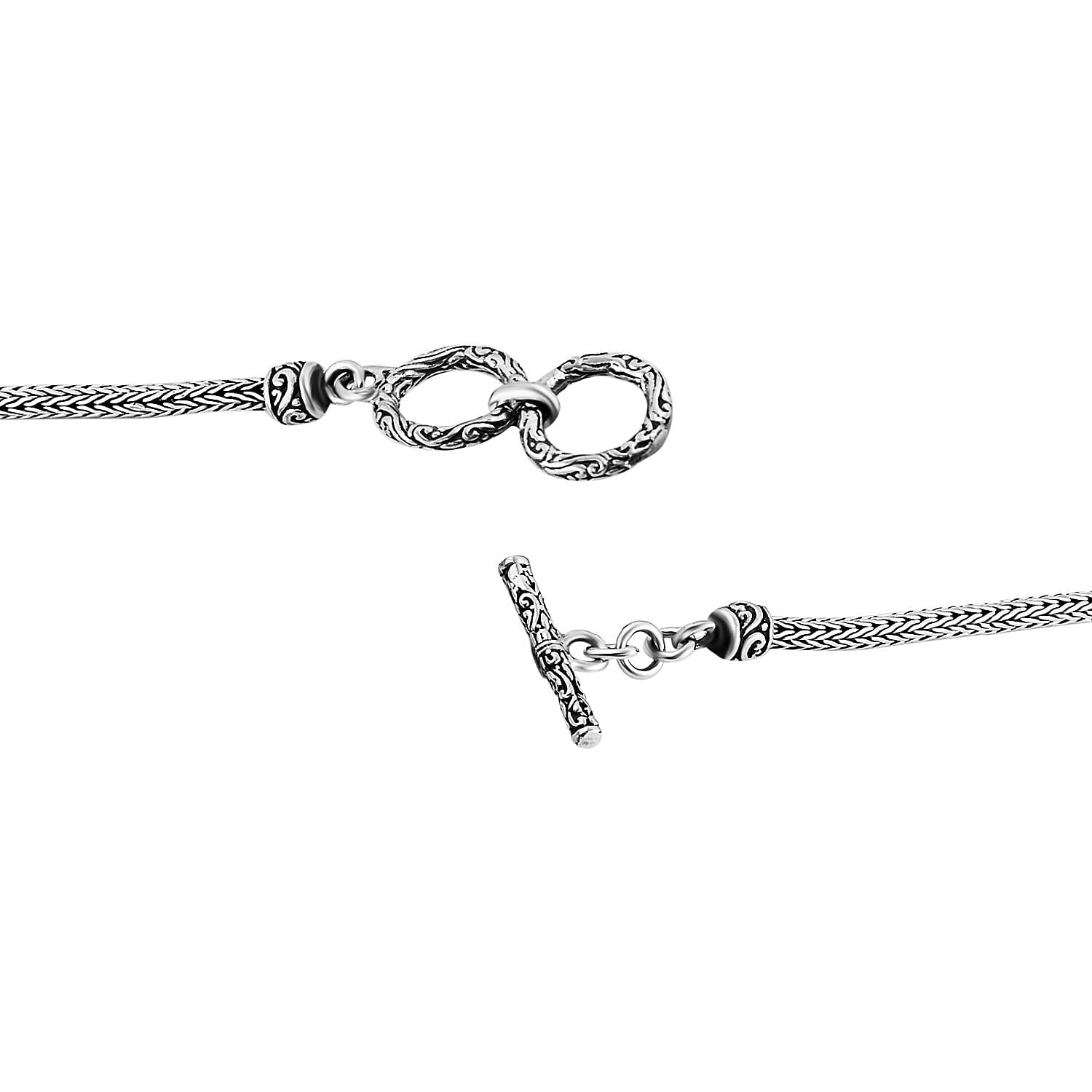 Royal Bali Collection- The Queen of Bali Cobra Butterfly Handmade Sterling Silver Necklace (Size - 20), Silver Wt. 25.72 GM