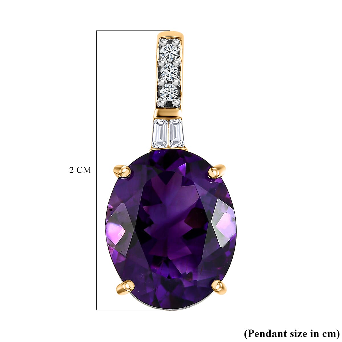 9K Yellow Gold Moroccan Amethyst & Diamond Pendant 3.63 Ct.
