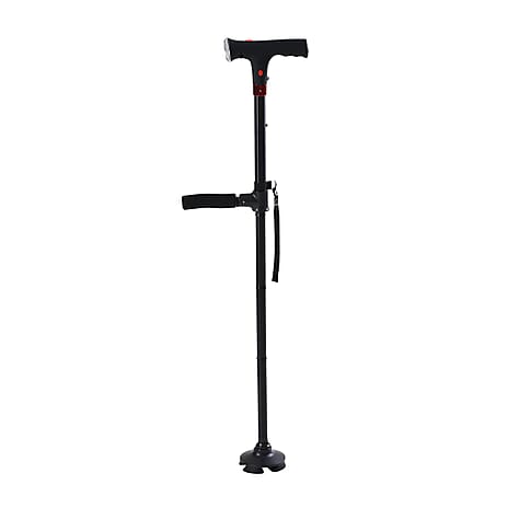 Smart Easy Up Cane With 2 Handle - Anti Slip Base (2xAAA,Not Included) - Black