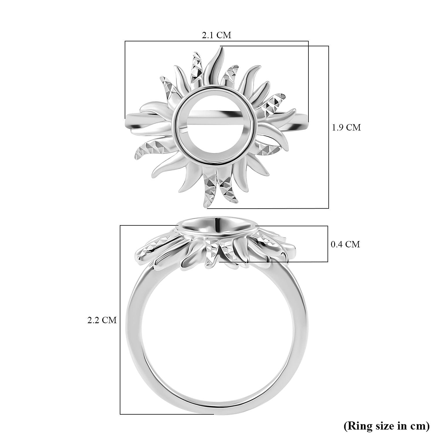 Lucy Q Flame Collection - Rhodium Overlay Sterling Silver Ring