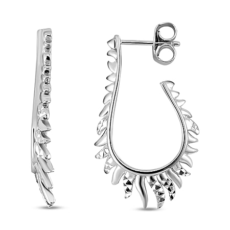 Lucy Q Flame Collection - Rhodium Overlay Sterling Silver Earrings,  Silver Wt. 7.00 GM