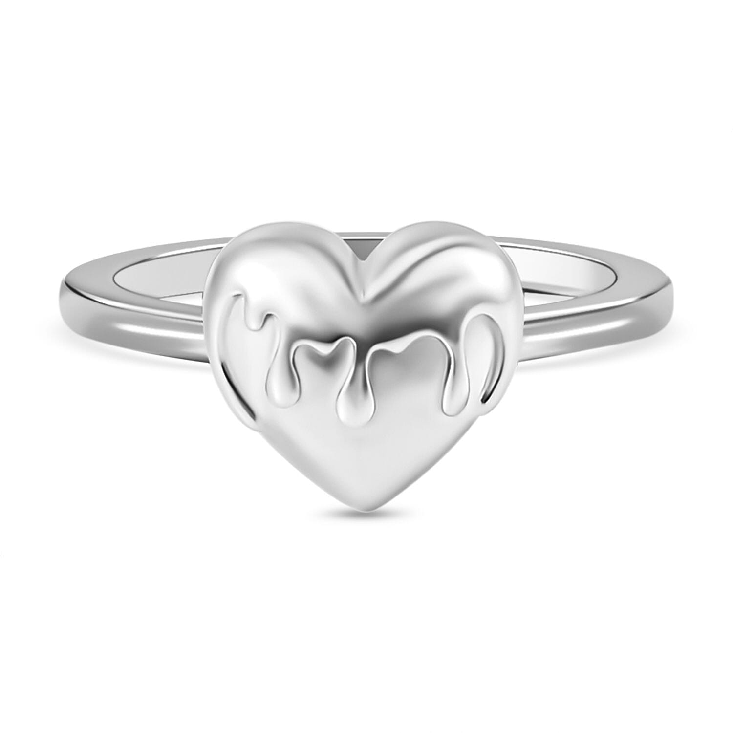 Lucy Q Melting Heart Collection - Rhodium Overlay Sterling Silver Ring