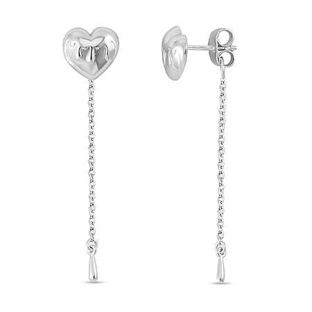 Lucy Q Melting Heart Collection - Rhodium Overlay Sterling Silver Earrings, Silver Wt. 5 Gms