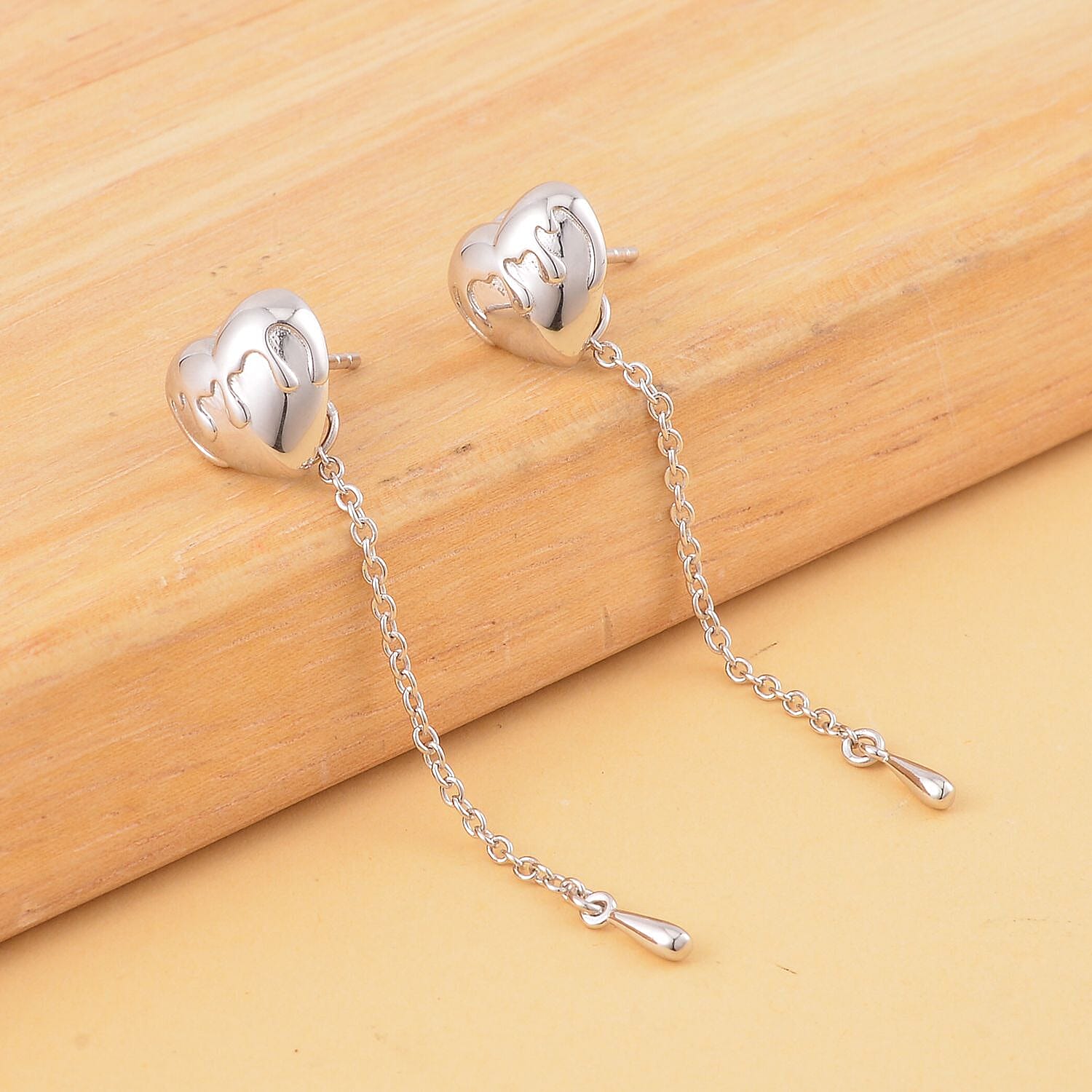 Lucy Q Melting Heart Collection - Rhodium Overlay Sterling Silver Earrings