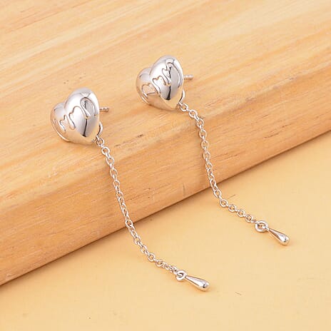 Lucy Q Melting Heart Collection - Rhodium Overlay Sterling Silver Earrings