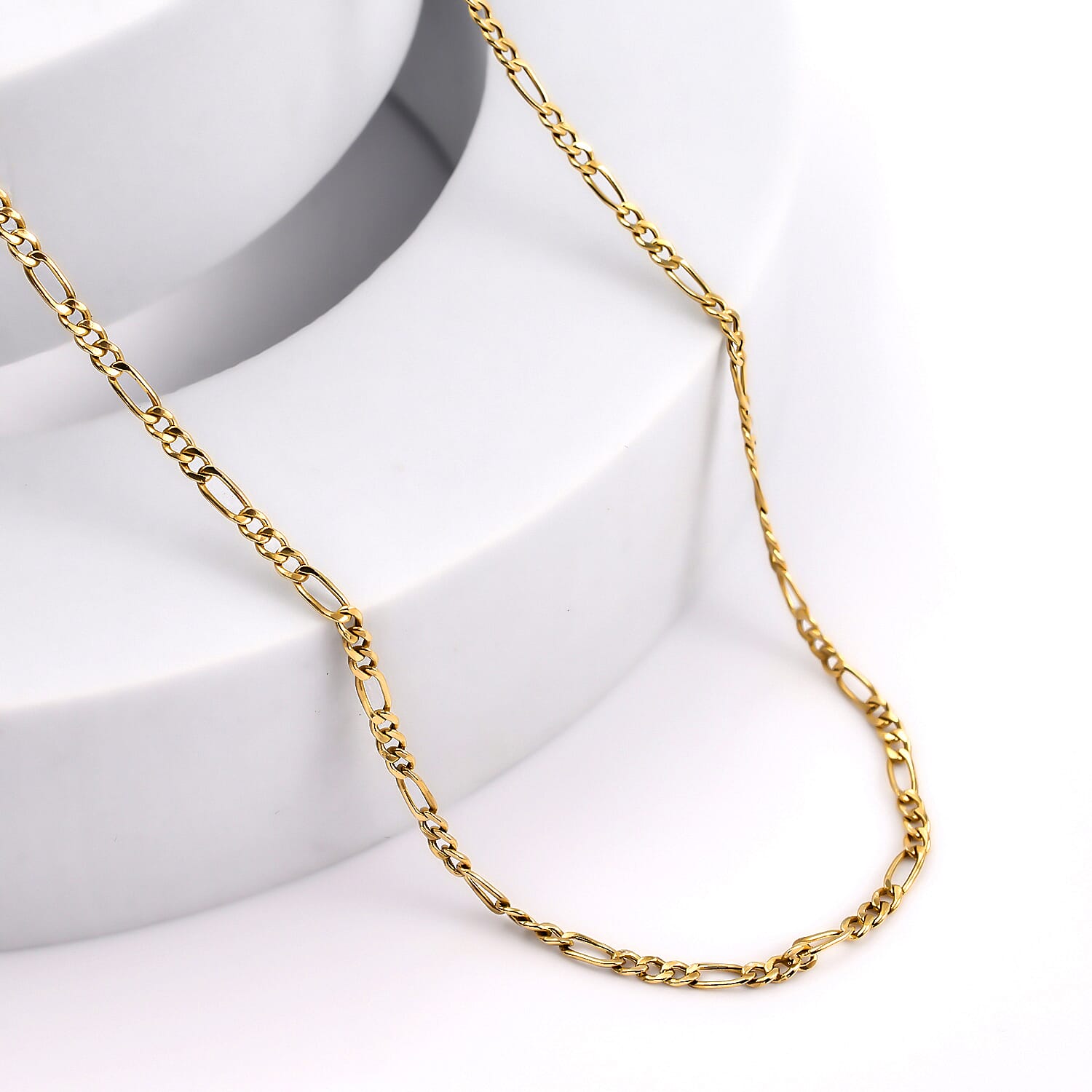 Closeout Deal - 9K Yellow Gold Figaro Chain (Size - 24) with Spring Ring Clasp