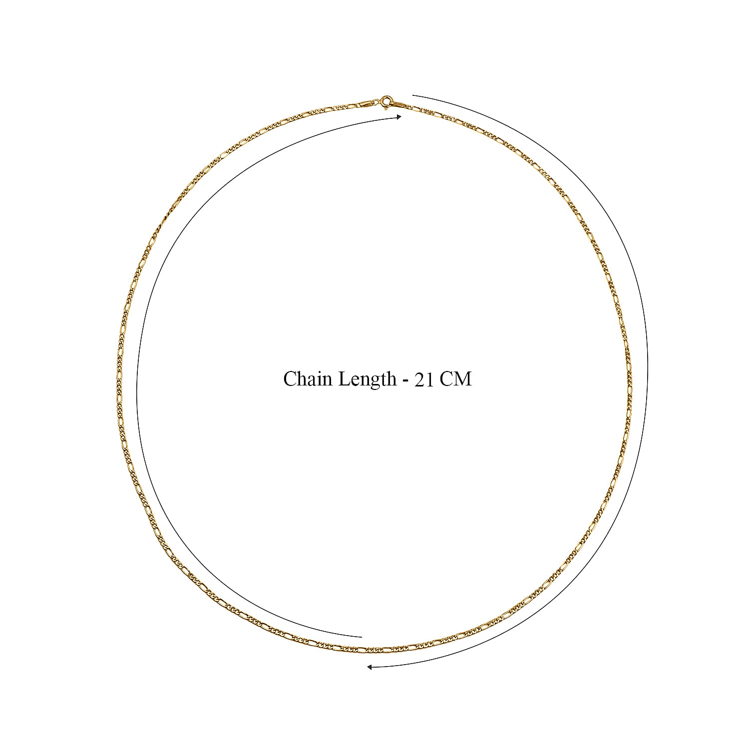 Closeout Deal - 9K Yellow Gold Figaro Chain (Size - 24) with Spring Ring Clasp