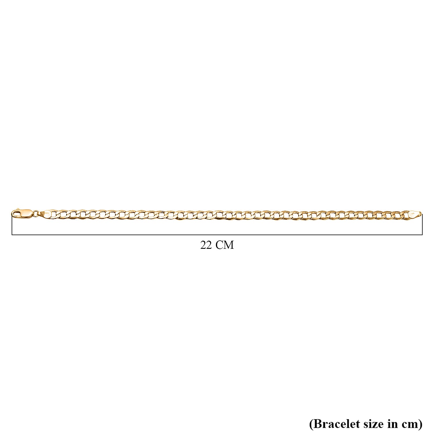 Italian Made Closeout Deal 9K Yellow Gold Curb Bracelet (Size - 8.5). 3.30 Gms