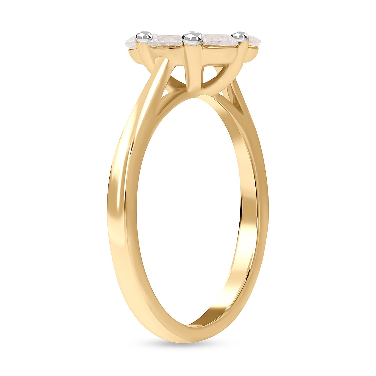 14K Yellow Gold SGL Certified Pressure Set Natural Diamond (I1-I2-G-H) Ring 1.02 Ct.