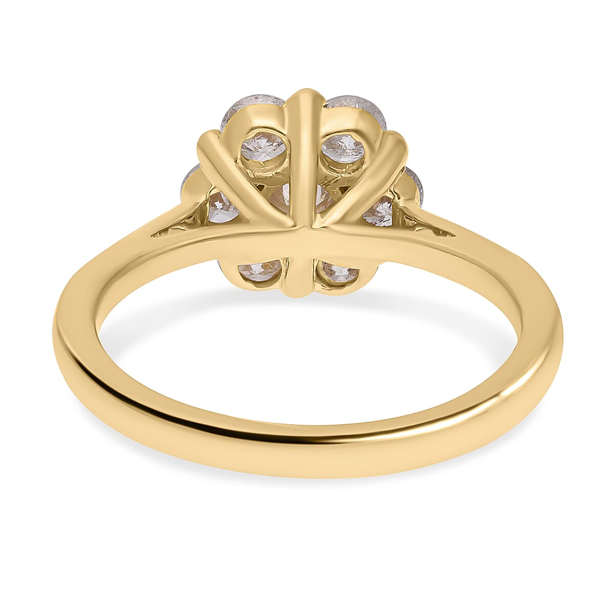 14K Yellow Gold SGL Certified Pressure Set Natural Diamond (I1-I2-G-H) Ring 1.02 Ct.