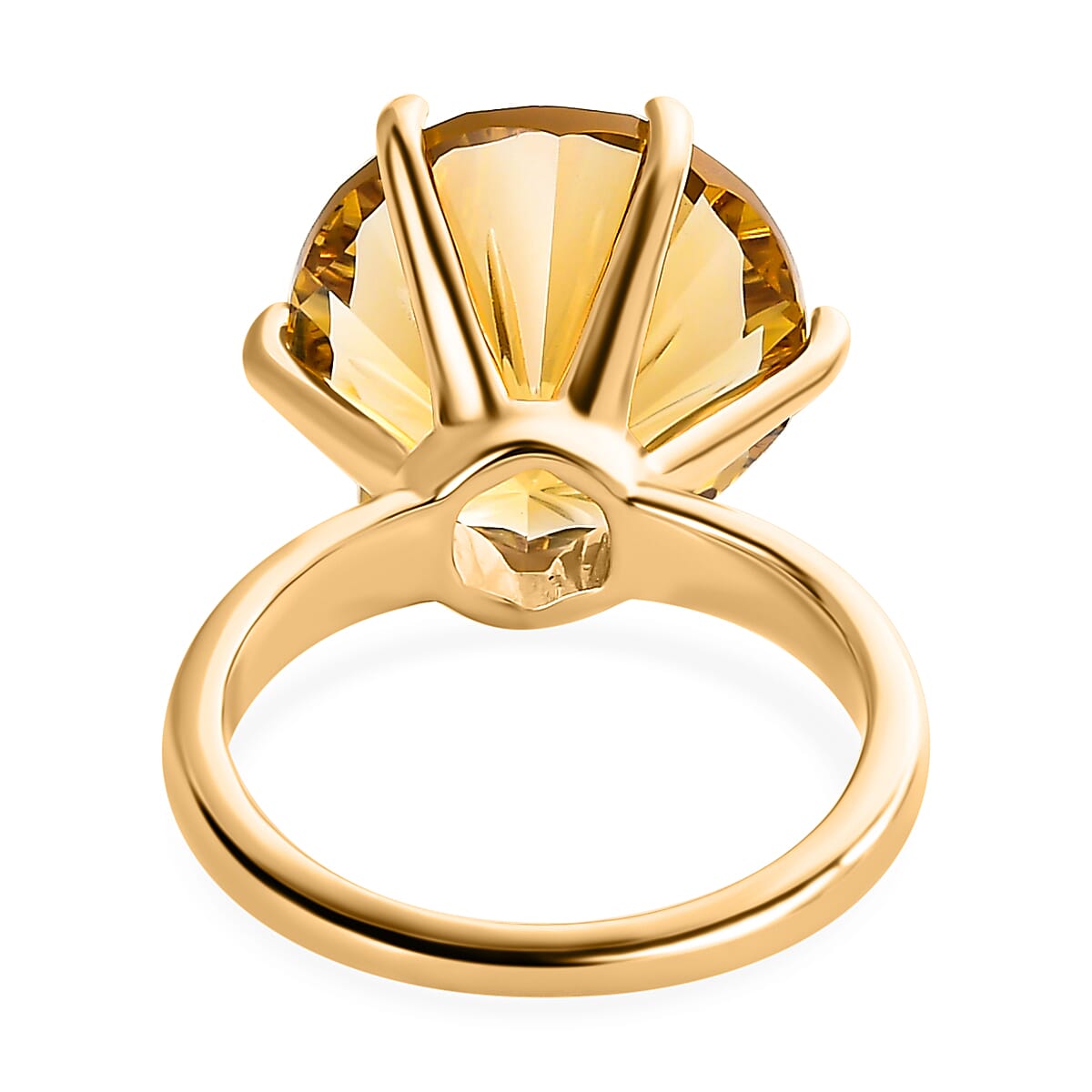 Hanabi Cut Citrine Ring in 18K Yellow Gold Vermeil Plated Sterling Silver 9.57 Ct. Hanabi Cut Citrine Ring in 18K Yellow Gold Vermeil Plated Sterling Silver 9.57 Ct.