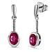 African Ruby Solitaire Earrings in Platinum Overlay Sterling Silver 2.50 Ct.