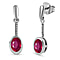 African Ruby Solitaire Earrings in Platinum Overlay Sterling Silver 2.50 Ct.