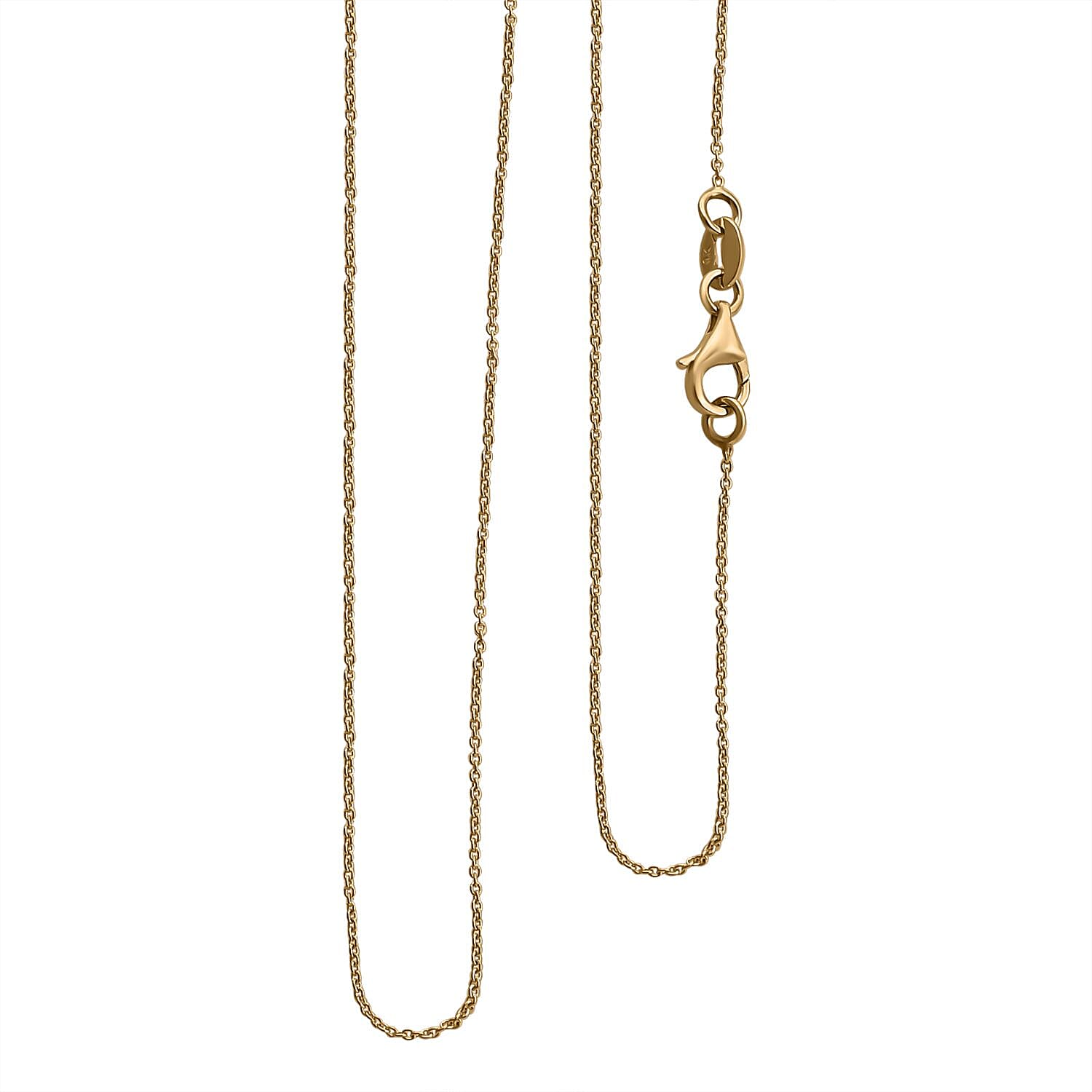 9K Yellow Gold Rolo Chain Necklace (Size - 20)