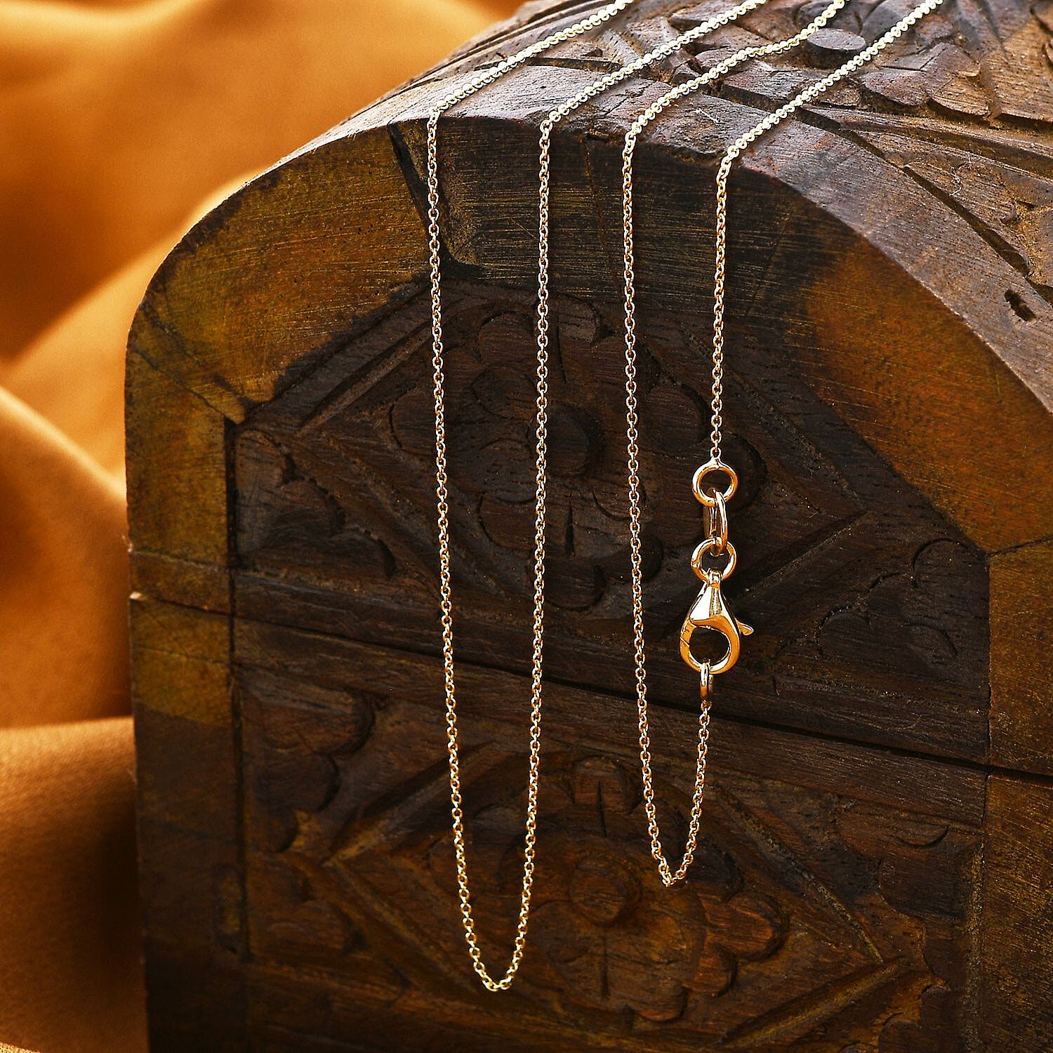 9K Yellow Gold Rolo Chain Necklace (Size - 20)