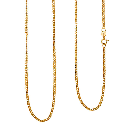 Hatton Garden Closeout-18K Yellow Gold Diamond Cut Curb Necklace (Size - 20)