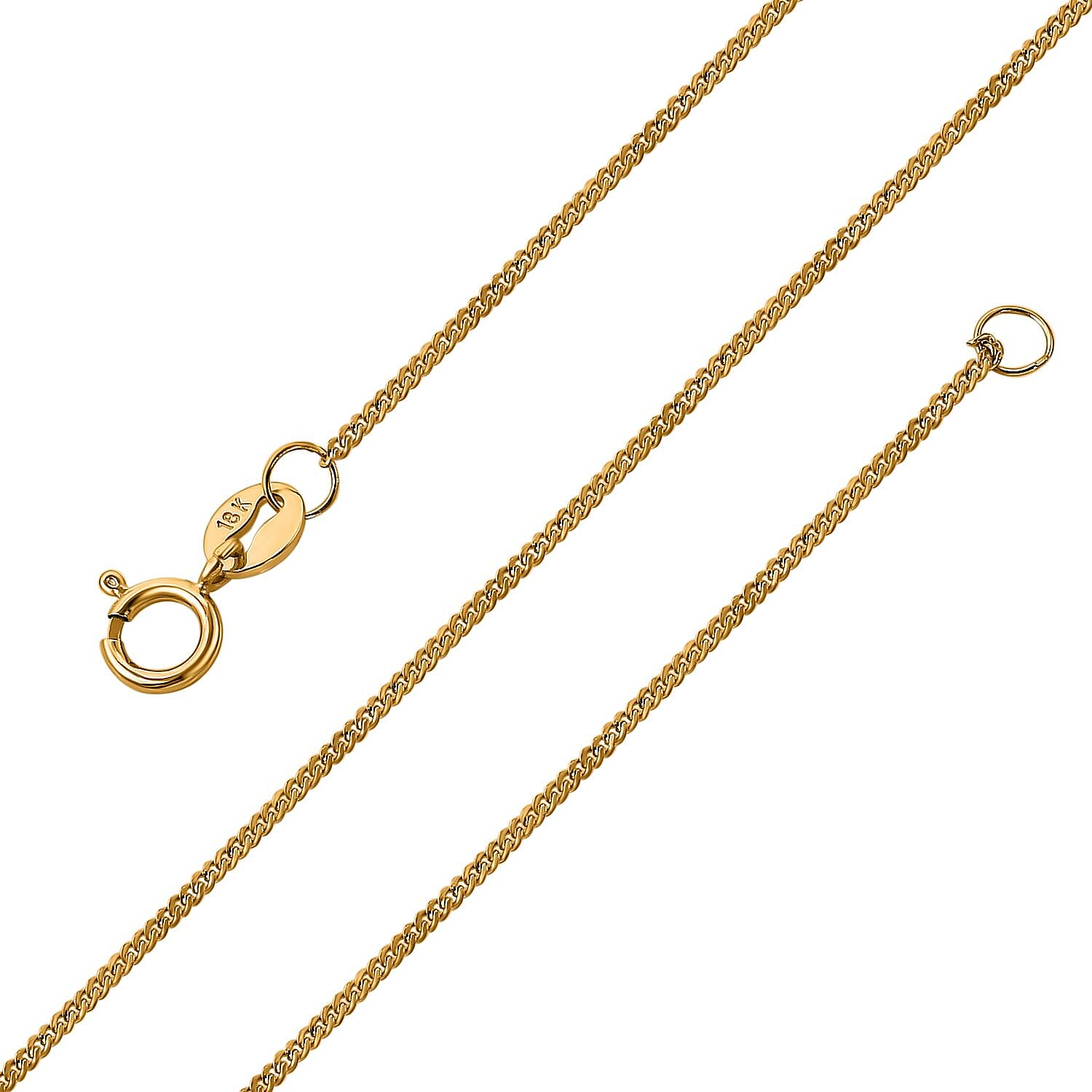 Hatton Garden Closeout Deal  - 18K Yellow Gold Diamond Cut Curb Necklace (Size - 20)