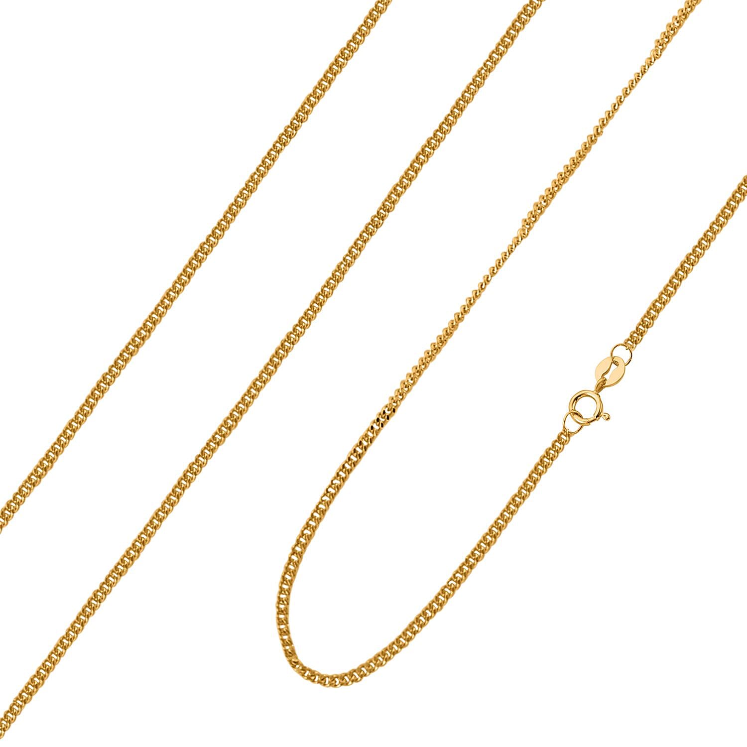 Hatton Garden Closeout Deal  - 18K Yellow Gold Diamond Cut Curb Necklace (Size - 20)