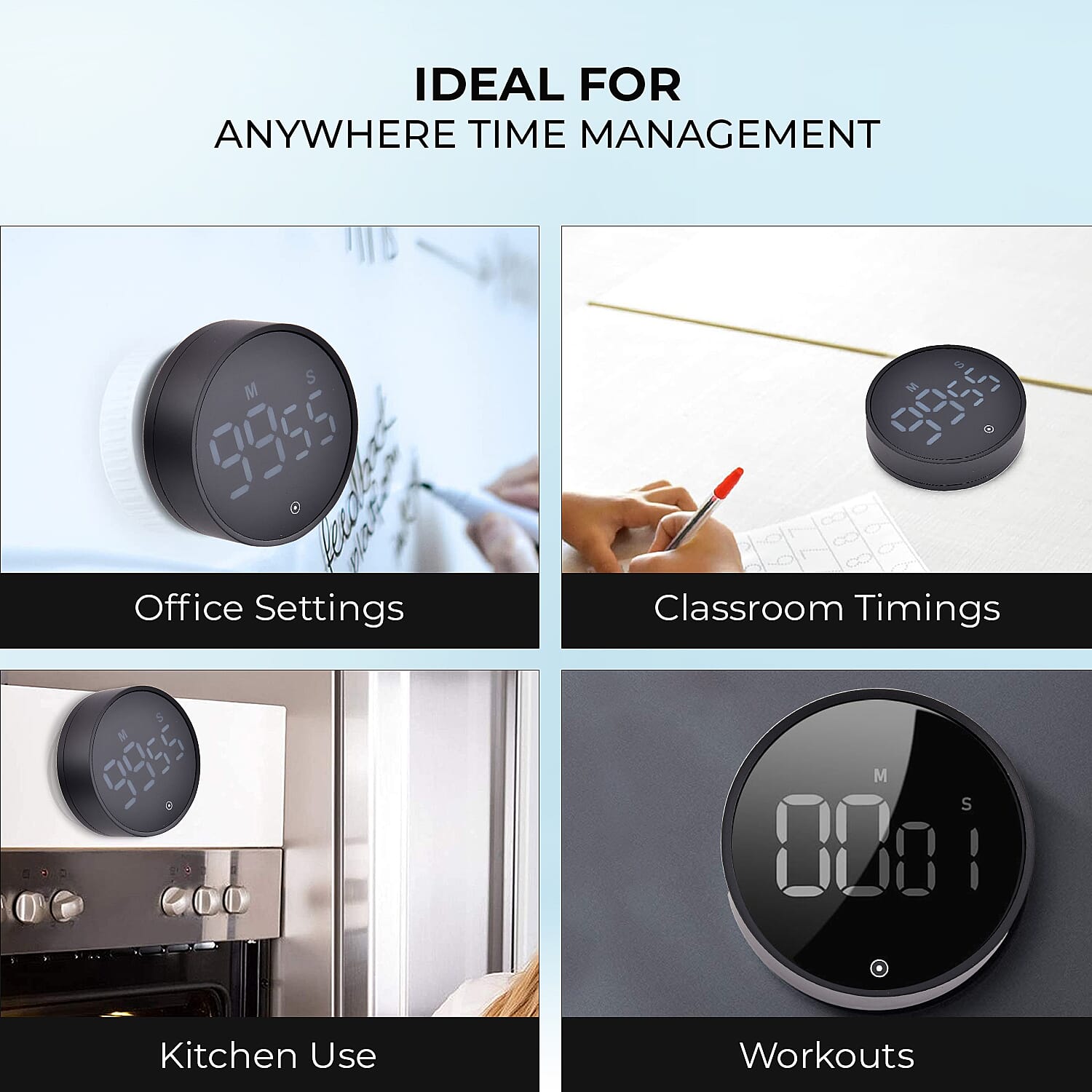 Electric Timers Large Magnetic LED Display Clock