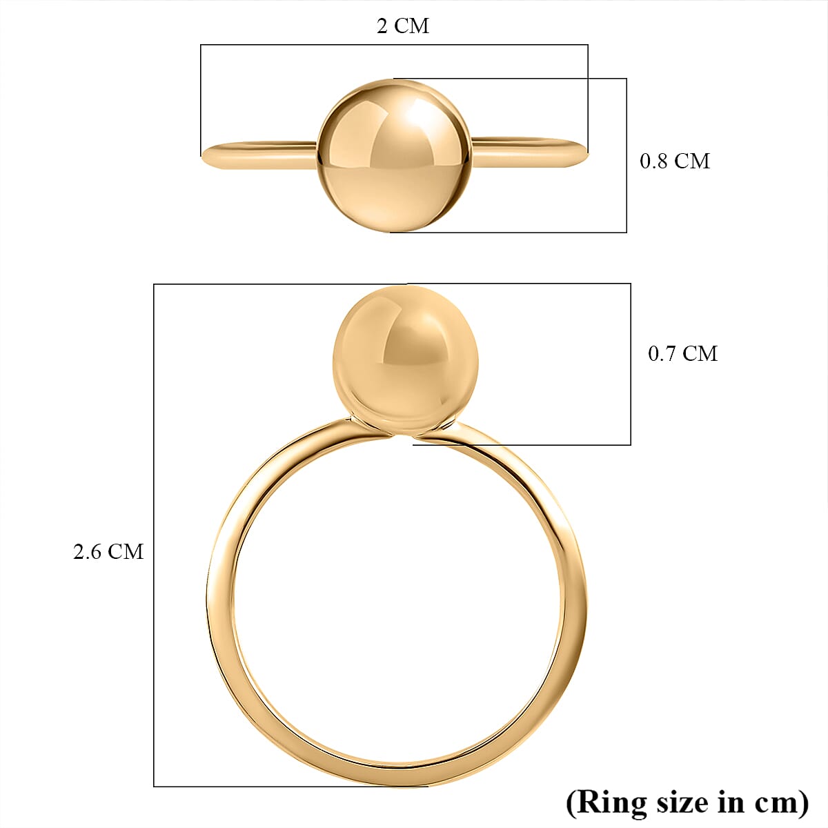 Designer Inspired 9K Yellow Gold Ball Ring