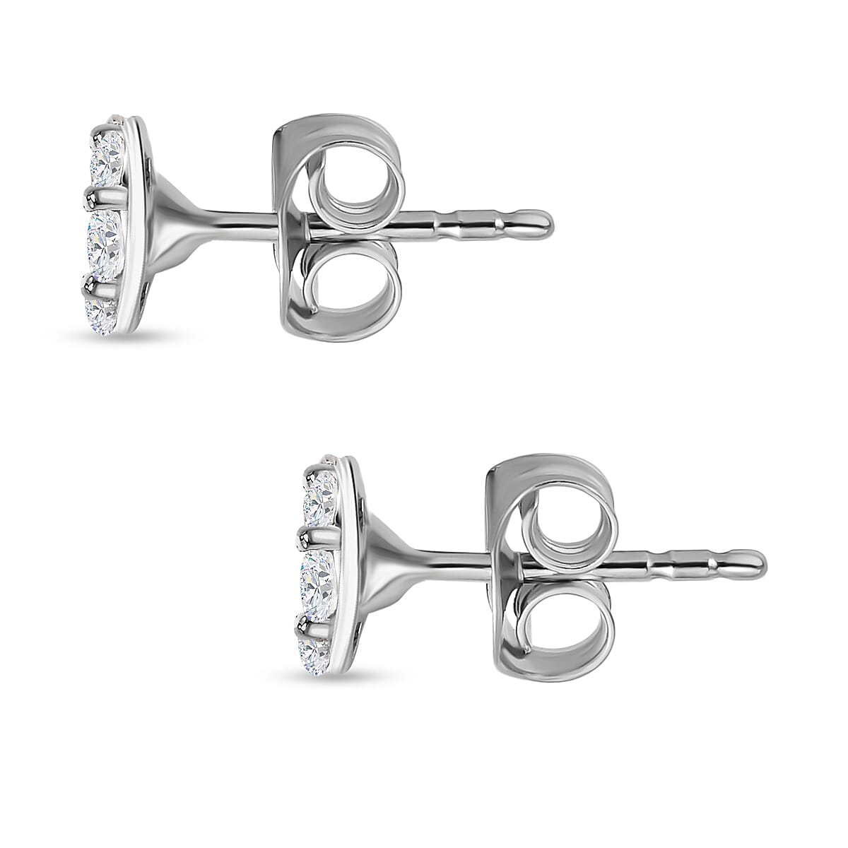 Petalite Stud Earrings in Platinum Overlay Sterling Silver Petalite Stud Earrings in Platinum Overlay Sterling Silver