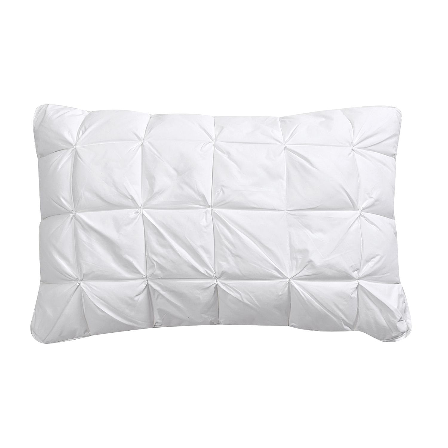 100-Cotton-Square-Pattern-Goose-down-Soft-Pillow-Size-74x48-cm-White