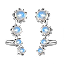 Moon Glow Stone Earrings in Platinum Overlay Sterling Silver 2.44 Ct.