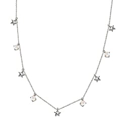 Moon Glow Stone Necklace (Size - 20) in Platinum Overlay Sterling Silver 2.01 Ct. Silver Wt. 5.28 Gms