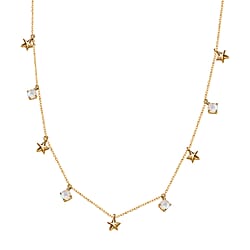 Moon Glow Stone Necklace (Size - 20) in 18k Yellow Gold Vermeil Plated Sterling Silver 2.01 Ct, Silver Wt. 5.19 Gms