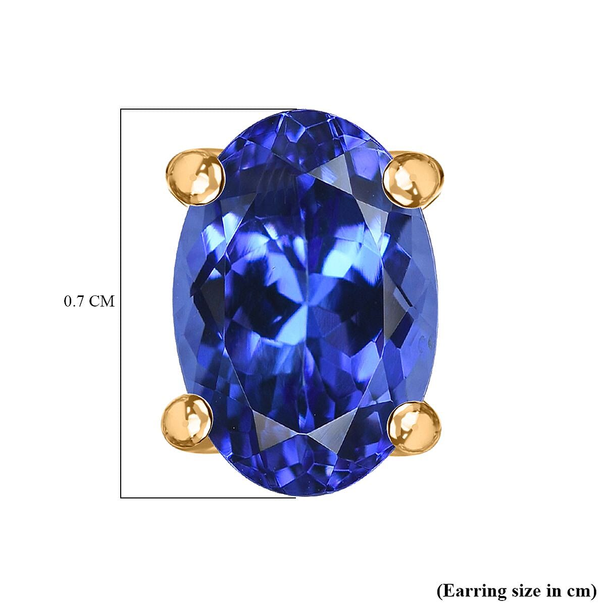 9K Yellow Gold Tanzanite Stud Earrings 1.35 Ct.