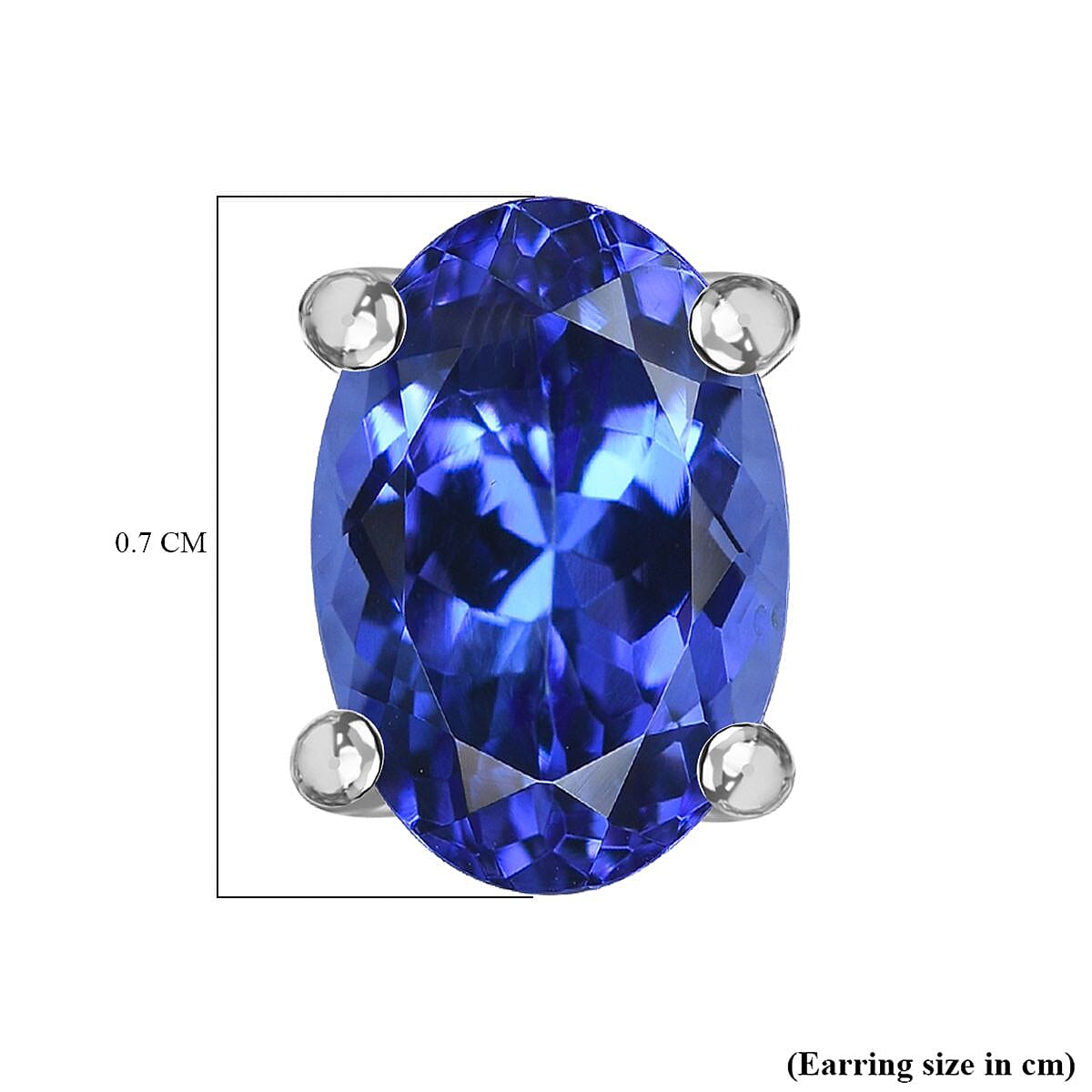 9K White Gold Tanzanite Stud Earrings 1.35 Ct