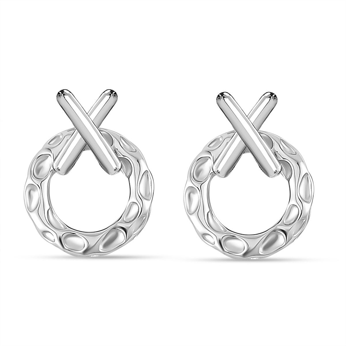 Rachel Galley Lattice Kiss Collection - Rhodium Overlay Sterling Silver Stud Earrings