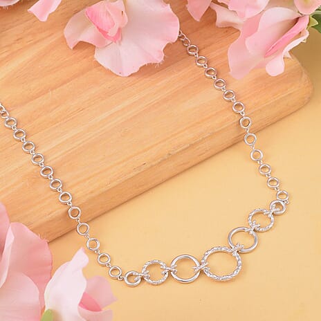 RACHEL GALLEY Kiss Collection - Rhodium Overlay Sterling Silver Necklace (Size - 20)