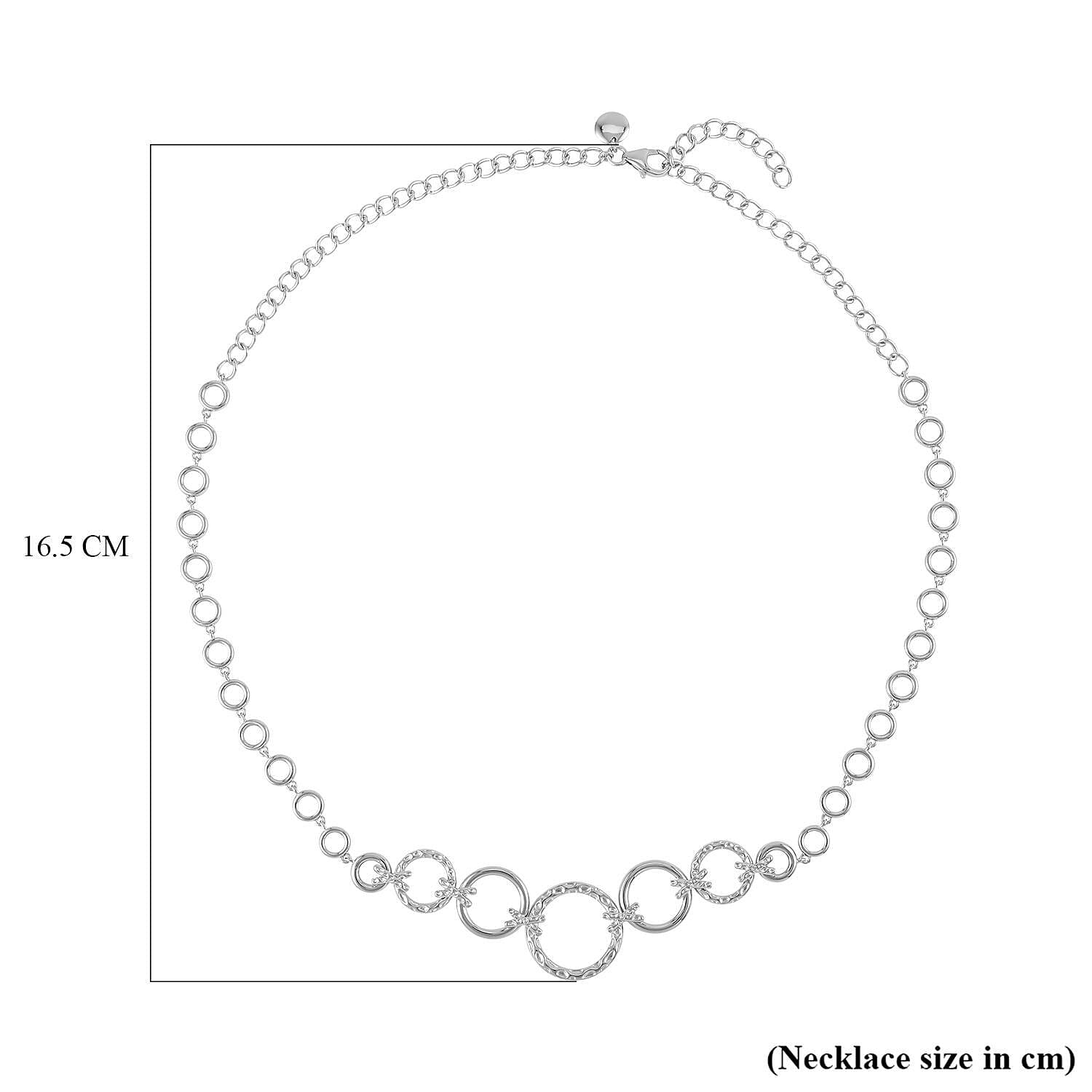RACHEL GALLEY Kiss Collection - Rhodium Overlay Sterling Silver Necklace (Size - 20)