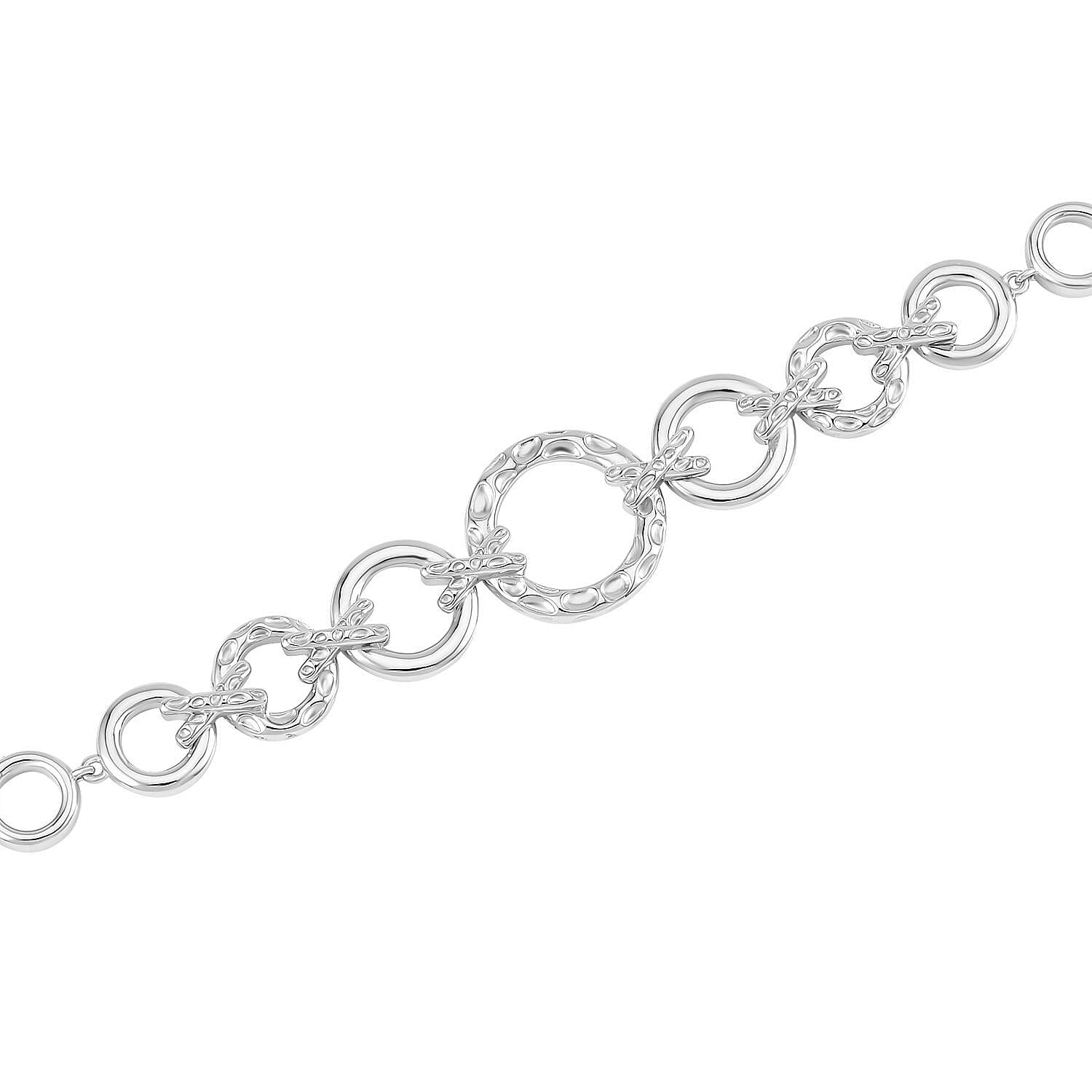 RACHEL GALLEY Kiss Collection - Rhodium Overlay Sterling Silver Bracelet (Size - 8)