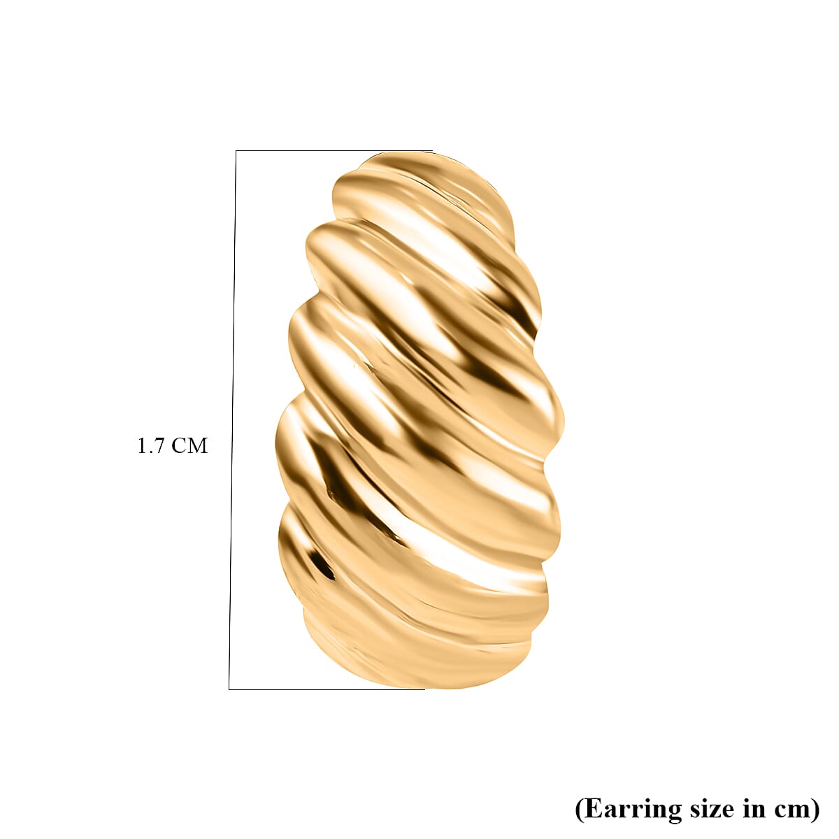 9K Yellow Gold Half Hoop Earrings with Push Back, Gold Wt. 3.00 Gms.