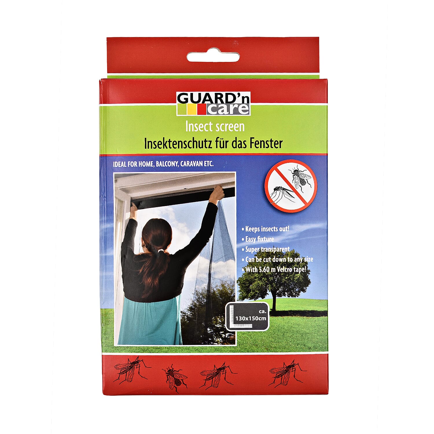 Pack of 4 - Net Mesh Screen for Protection from Mosquito (Size 150x130 cm) - Black