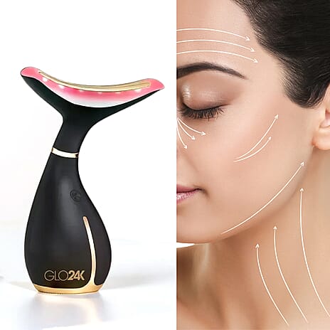 GLO24K - Skin Rejuvenation Beauty Device for Face and Neck - Black