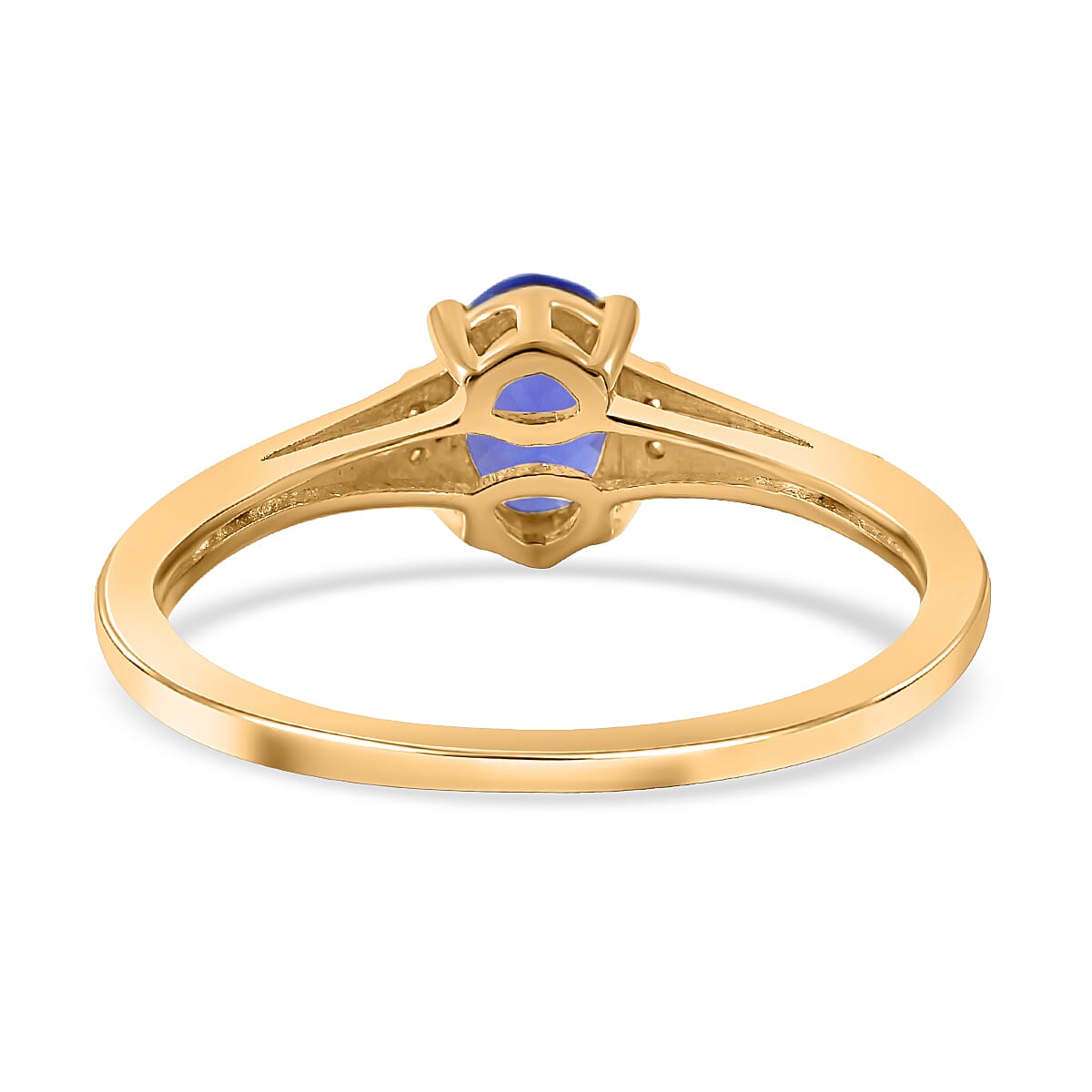 9K Yellow Gold Tanzanite and Moissanite Ring 1.00 Ct.