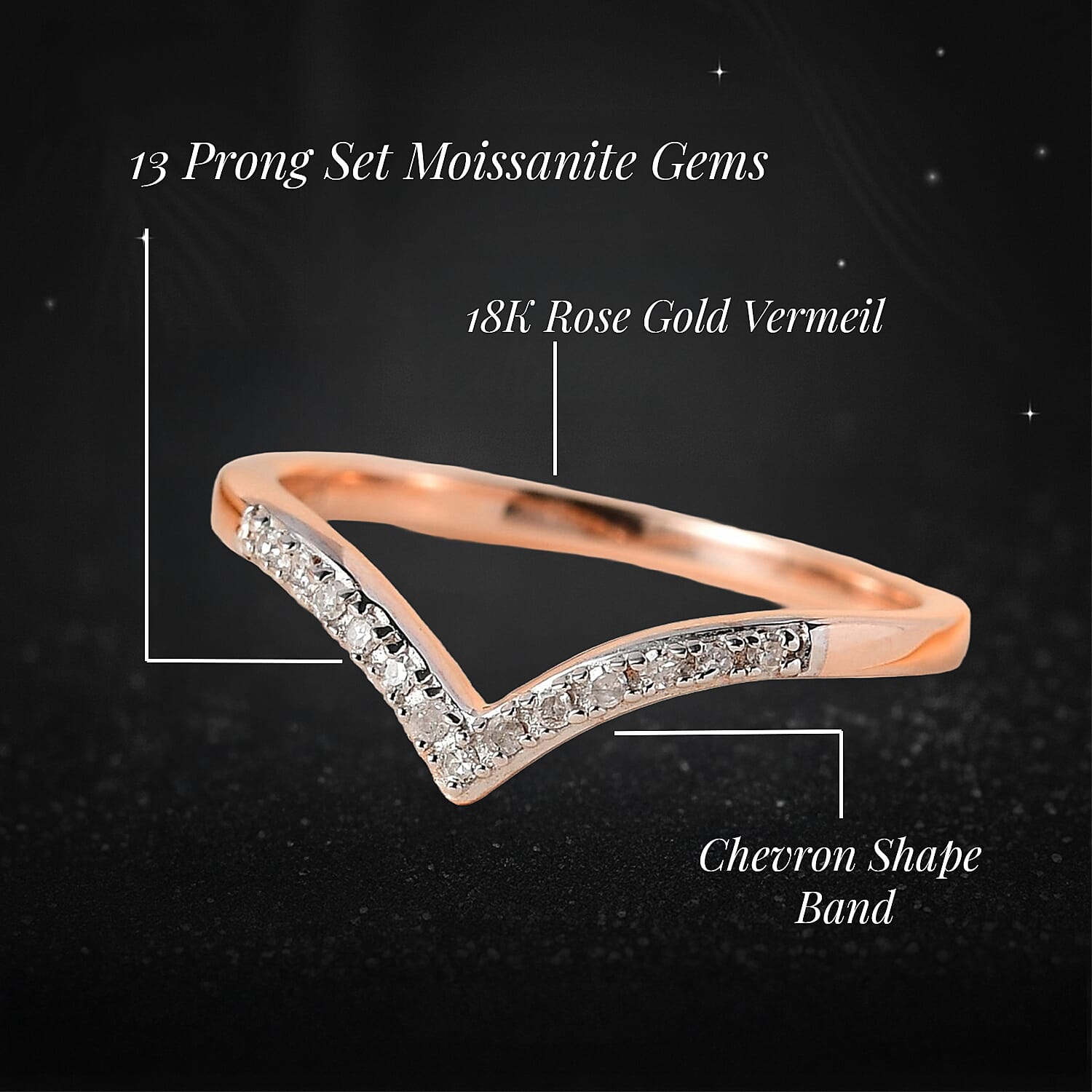 Diamond Wishbone Ring in Sterling Silver 0.080 Ct