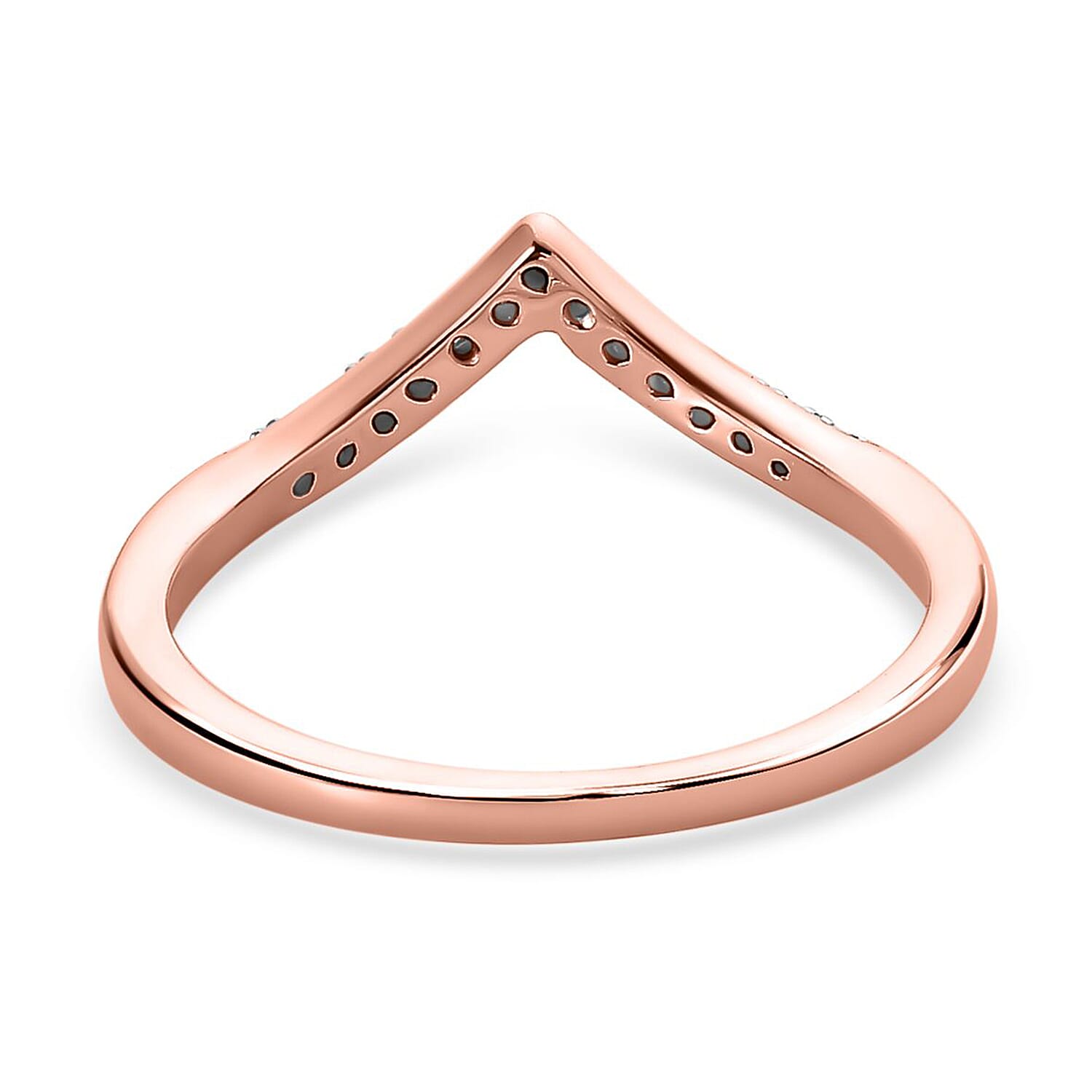 Diamond Wishbone Ring in Sterling Silver 0.080 Ct