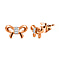 Diamond Bow Stud Earrings in 18K Rose Gold Vermeil Plated Sterling Silver 0.03 Ct.
