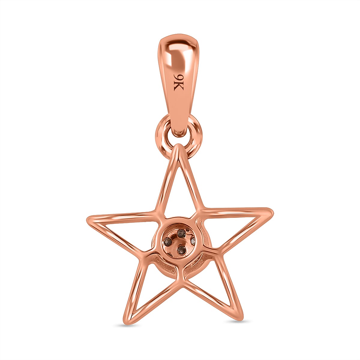 9K Rose Gold SGL Certified Diamond Star Pendant