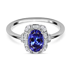9K Gold Tanzanite and Diamond Ring 0.83 Ct