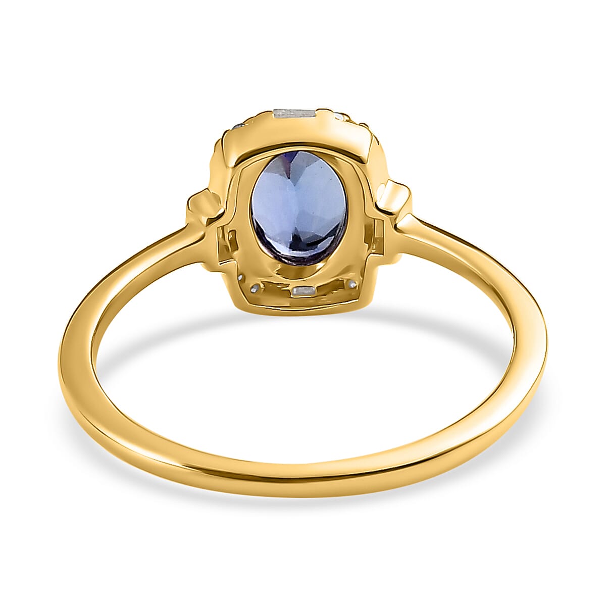 9K Gold Tanzanite and Diamond Ring 0.83 Ct