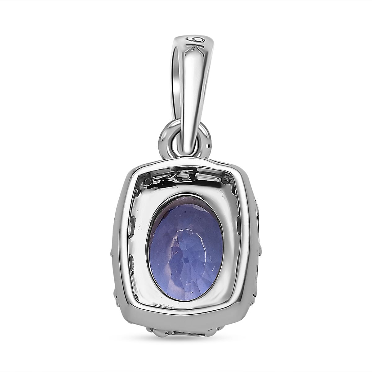 9K White Gold Tanzanite and Diamond Pendant 0.83 Ct