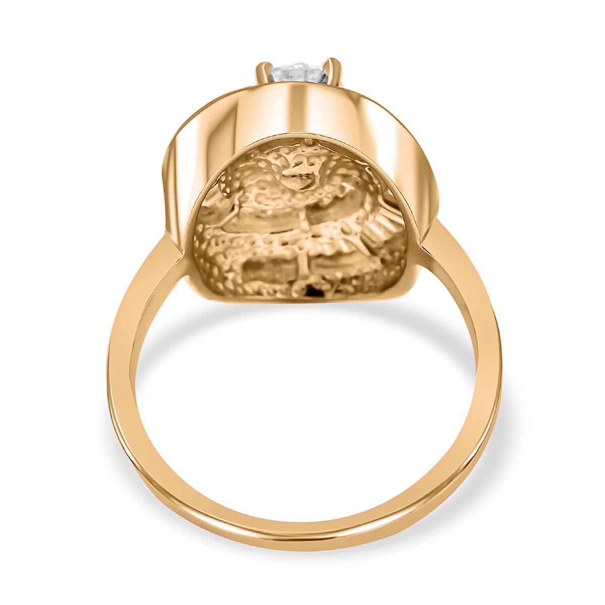 14K Yellow Gold Diamond (I1-GH) Ring 1.15 Ct, (Center Stone 0.38Ct) Gold Wt. 5.75 Gms.Size N