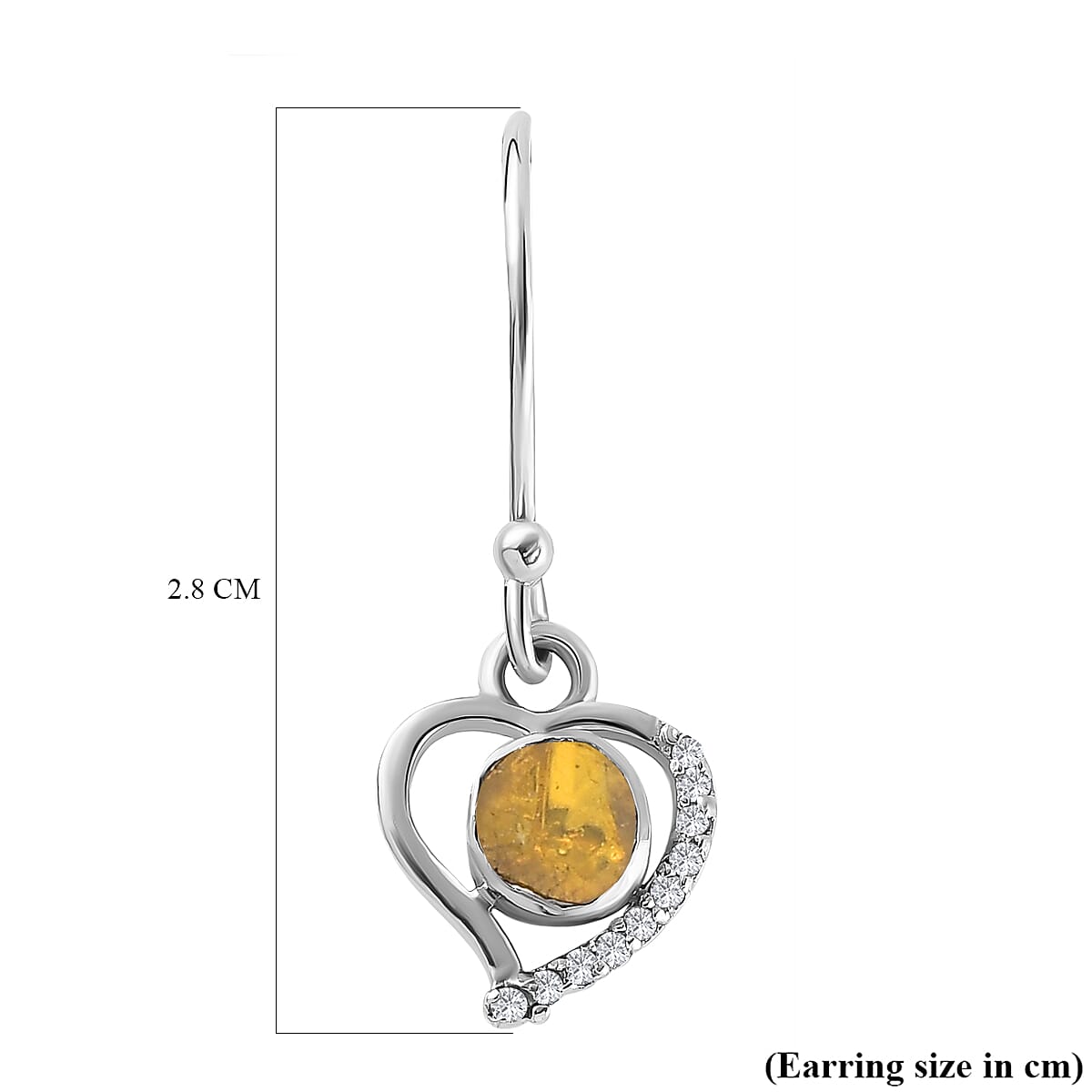 Artisan Crafted Polki Yellow Diamond and White Diamond Earrings (with Hook) in Platinum Overlay Sterling Silver 0.38 Ct.